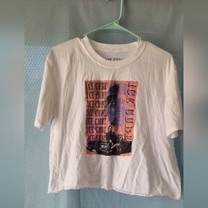 "ICE CUBE” graphic Crop T-shirt Sz L